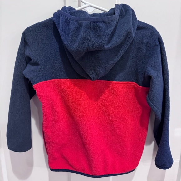 Patagonia Kids' Micro Snap Fleece Jacket in Red and Navy - Picture 3 of 3